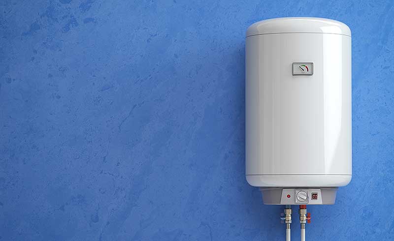 electric boiler water heater on the blue wall