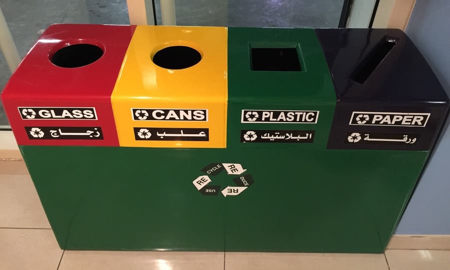 recycling garbage cans